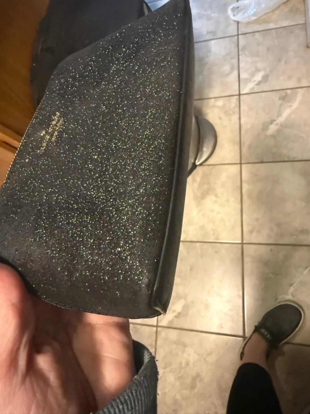 Kate Spade New York Dome Shimmery Glitter Fabric Small Cosmetic Bag